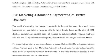 B2B Marketing Automation. Skyrocket Sales. Better Efficiency