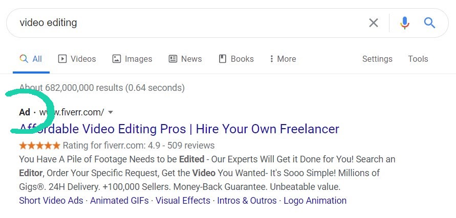 SEO Writing For Freelance Writers_Search Engine Results Page Ad